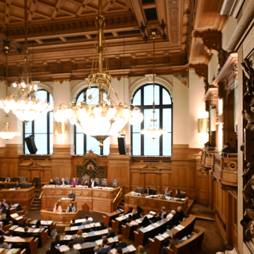 2024: Im Plenarsaal der Hamburgischen Bürgerschaft, Rathaus. Foto: Michael Zapf